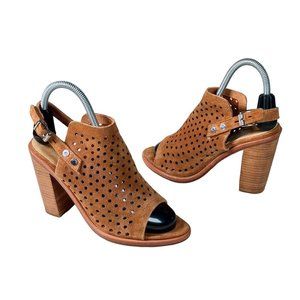 Rag & Bone Wyatt Nubuck Perforated Bootie Sandals Camel Women’s US 7.5 / EU 37.5